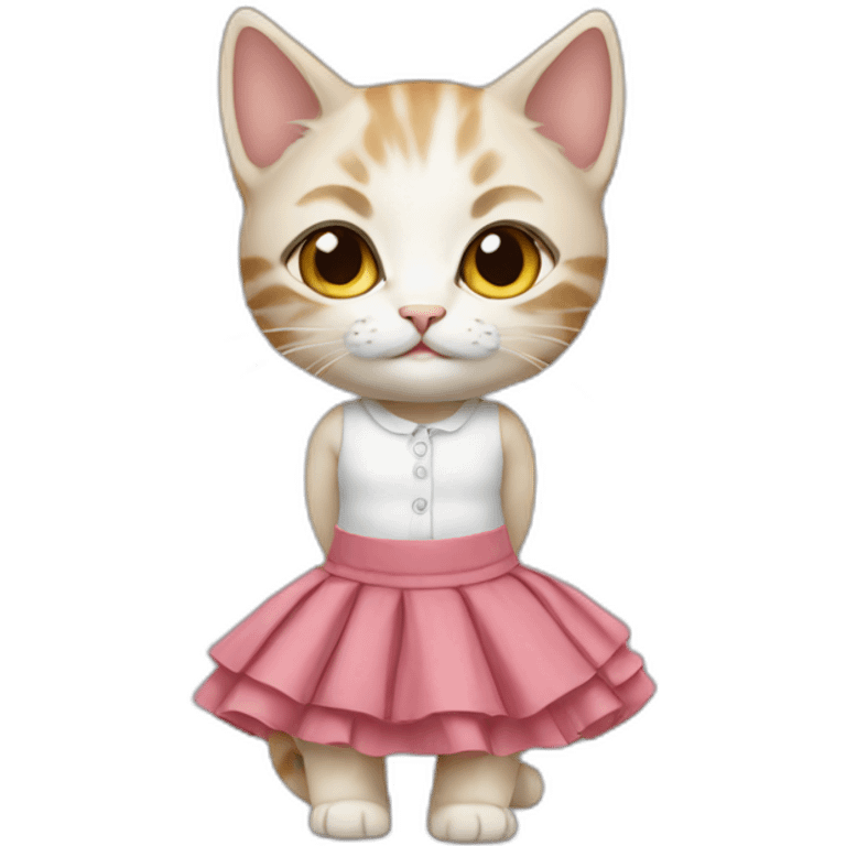 realistic kitten in the skirt emoji