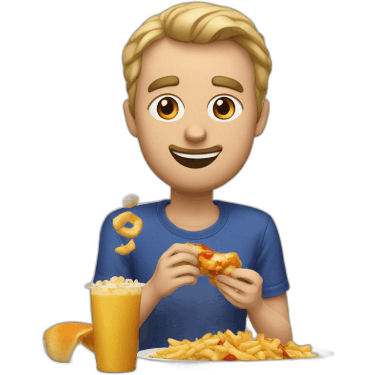 emmanuel maccron qui mange de la poutine emoji