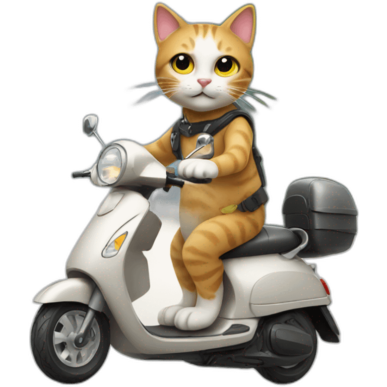 Cat on a scooter  emoji