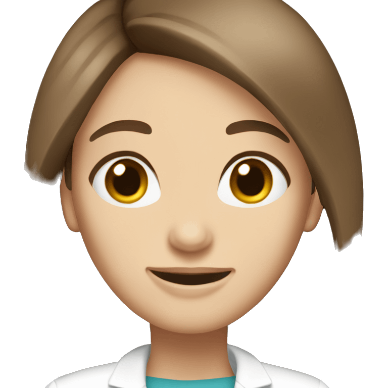 brown hair brown eyes long straight hair white skin woman dentist emoji