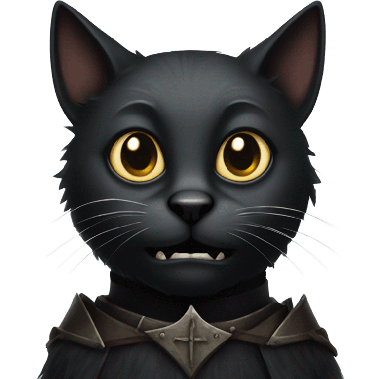 scared black medieval cat, gothic style emoji