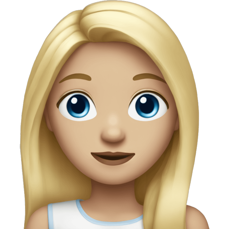 a girl with long blonde hair blue eyes emoji