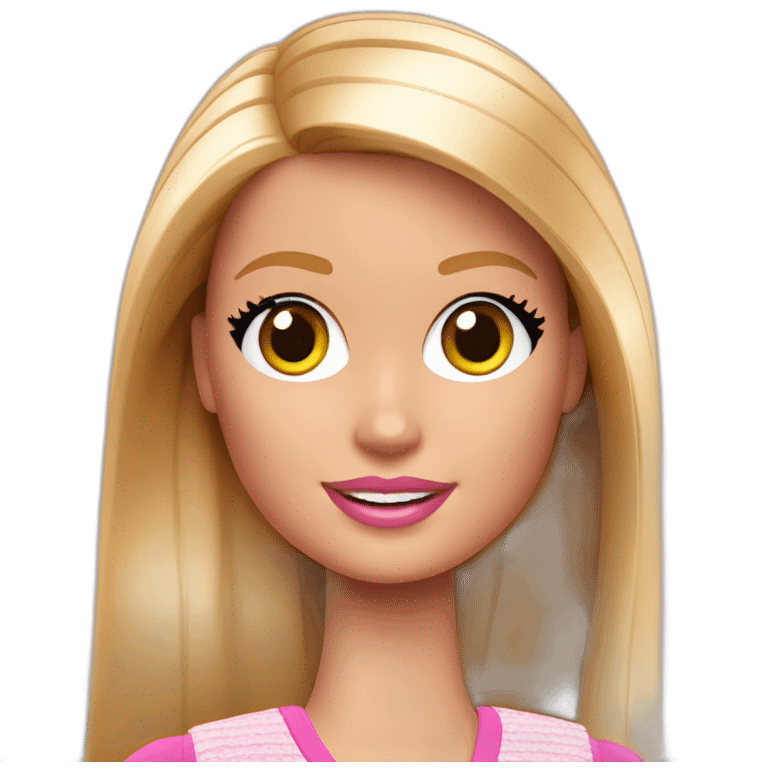 barbie with data visualization emoji