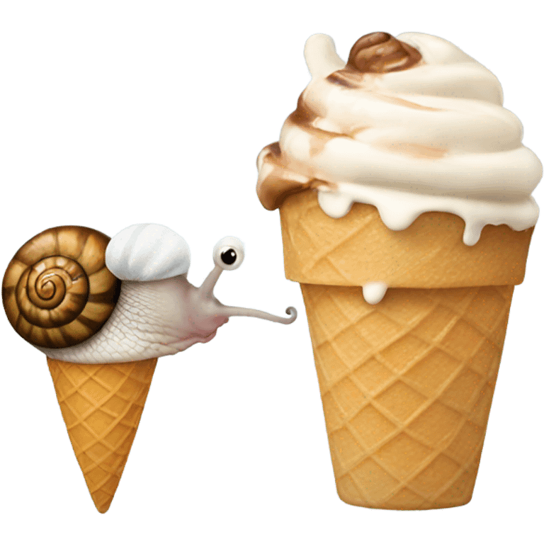 snail eating ice cream emoji