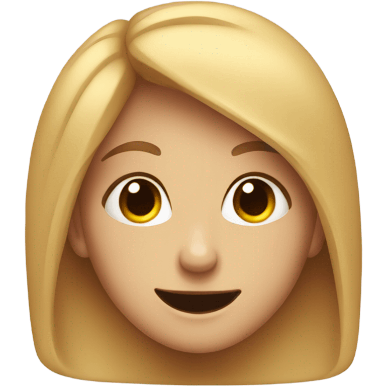 a girl smiling with one eye really squinted and the other open emoji