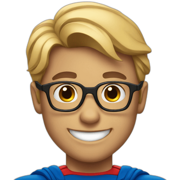 superman with eyeglasses teen smile emoji