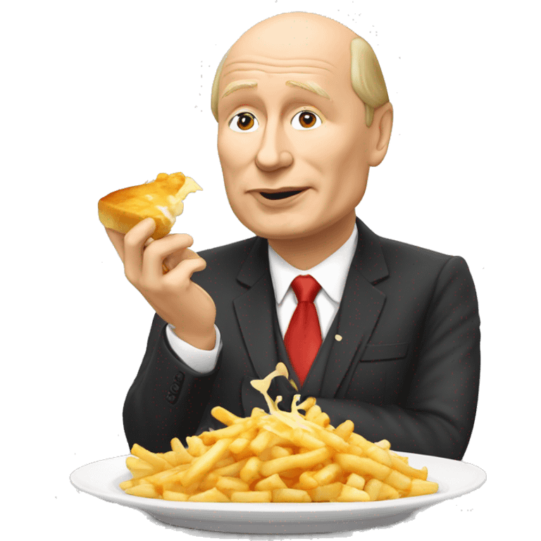 Vladimir poutine qui mange une poutine emoji