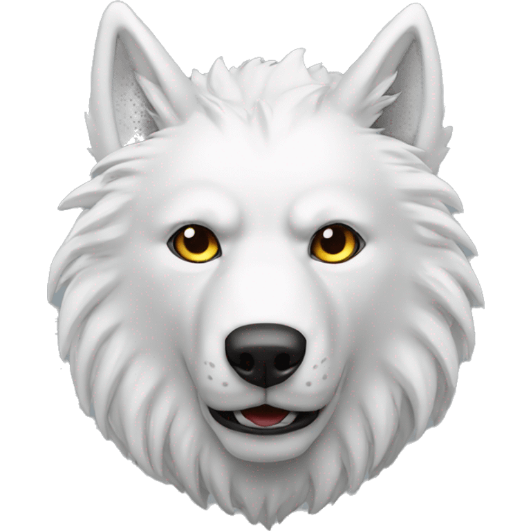 Lobo blanco con un 33 en la cabeza emoji