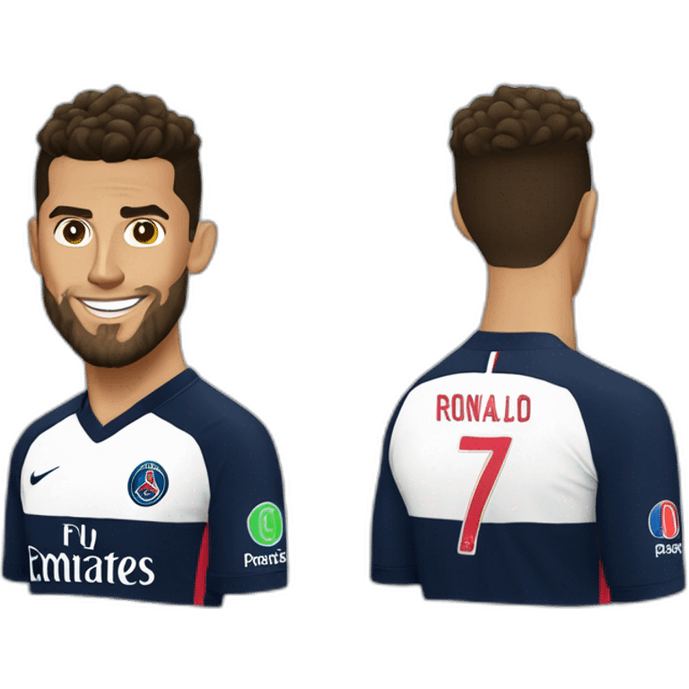 Cristiano Ronaldo barbe peau foncé maillot psg emoji