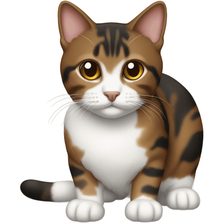 Brown black tabby with white chest and leg emoji