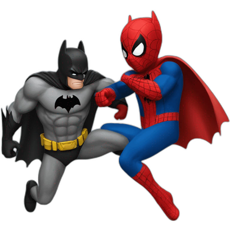 Batman beating spider man emoji