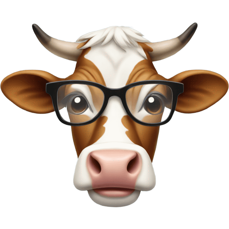 Cow with glasses emoji