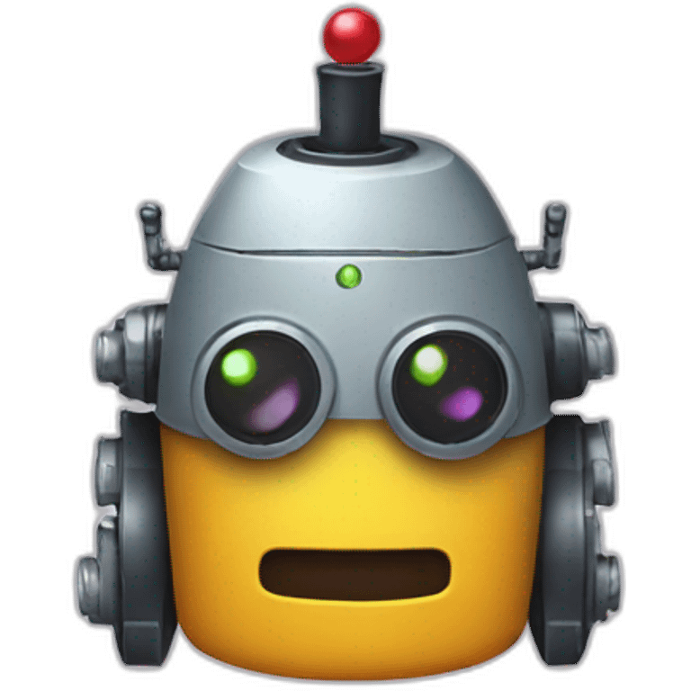 robot with partyhat emoji