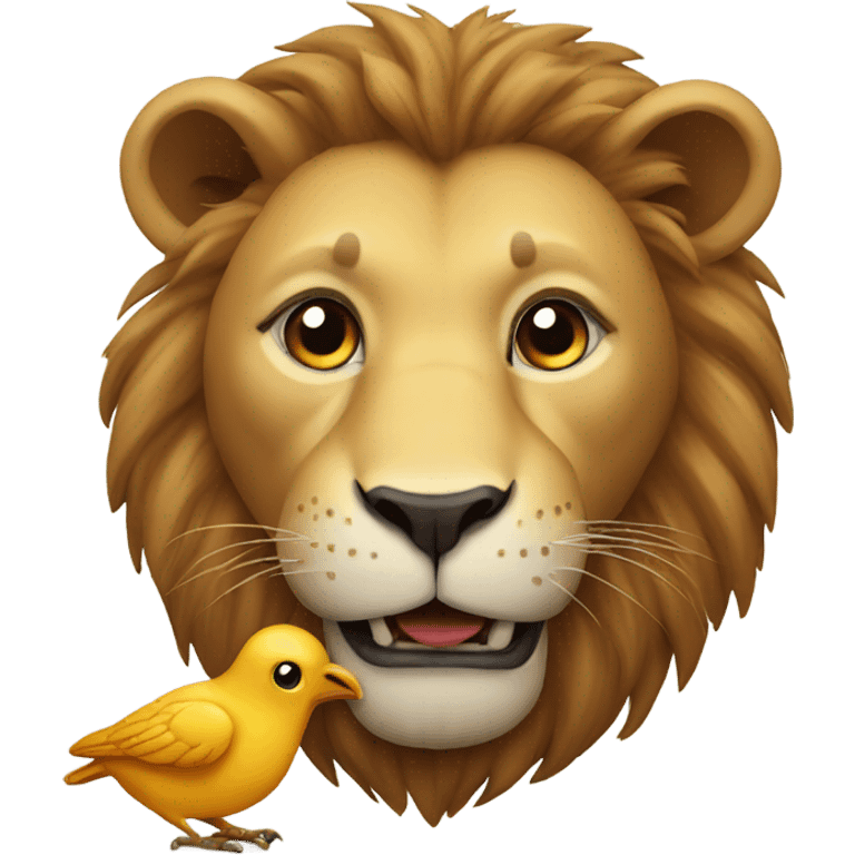 Lion eating bird emoji