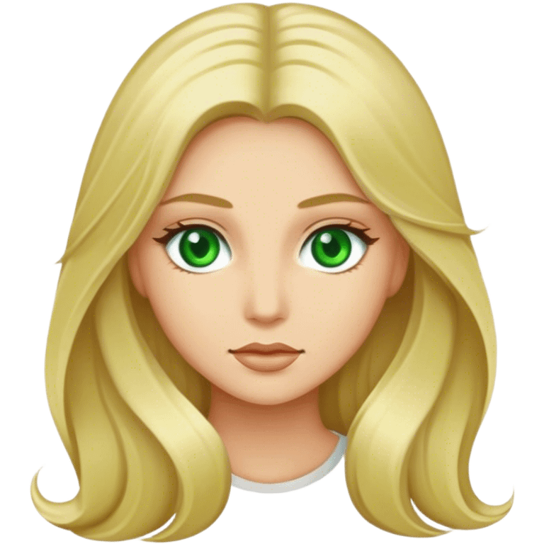 Woman with long blonde hair and green eyes pretty  emoji