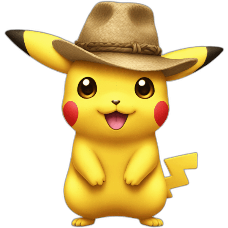 Picachu avec un chapeau emoji