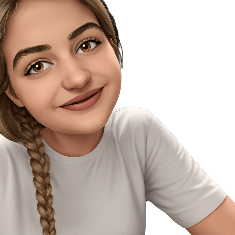 smiling girl in white shirt emoji