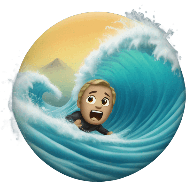 someone getting hit by an ocean wave emoji