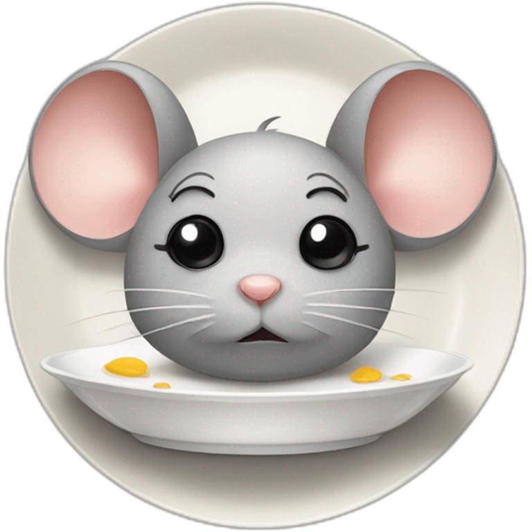 cute sad mouse look at empty plate emoji