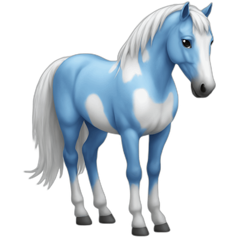 A blue and white horse emoji