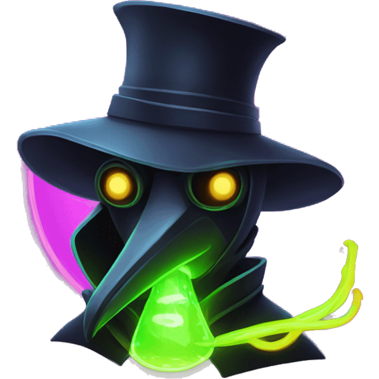 plague doctor with neon elements emoji