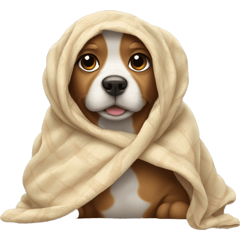 dog wrapped in a blanket emoji