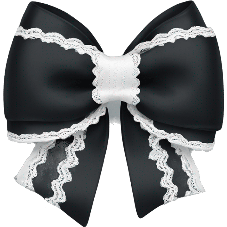 Black bow with white lace on the bottom emoji