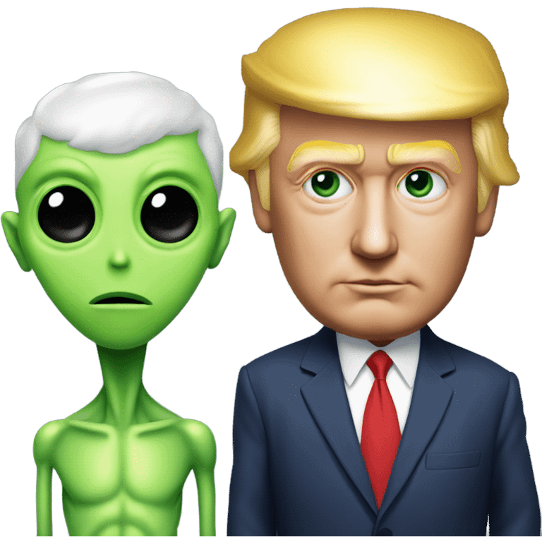 donald trump with an alien emoji