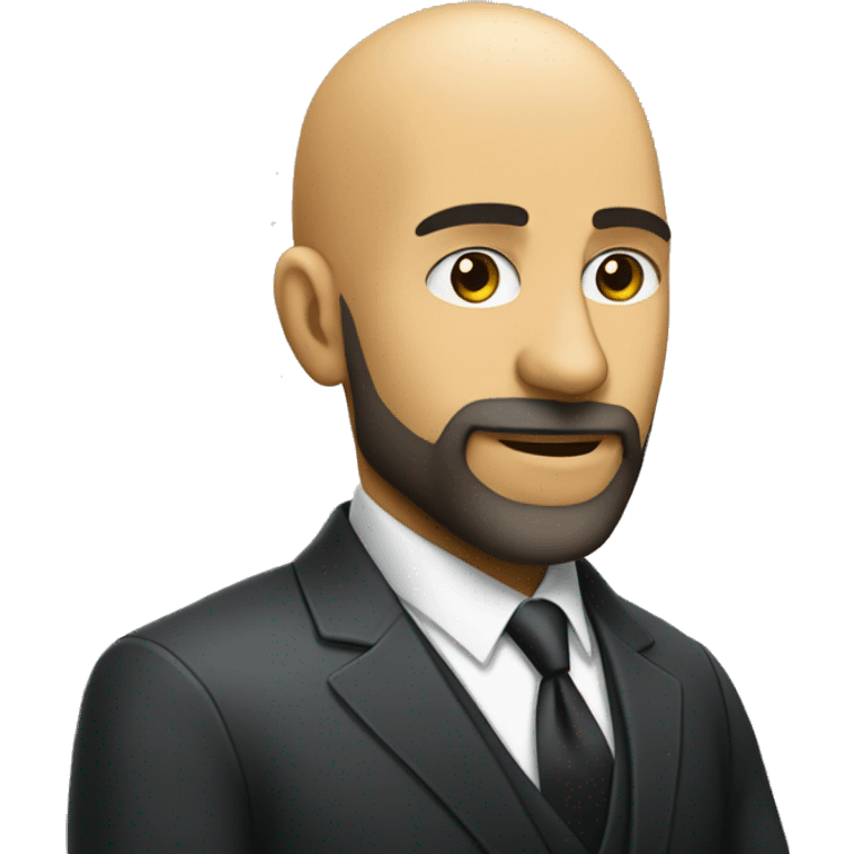 a head of a bald brazilian man with a beard, wering a suit, singer, jazz emoji