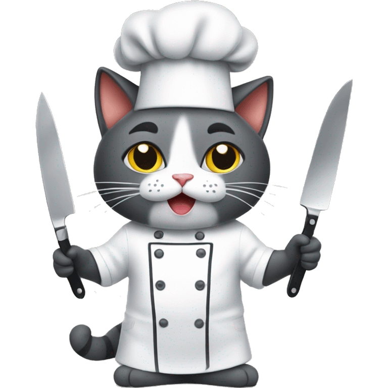 chef cat with knives emoji