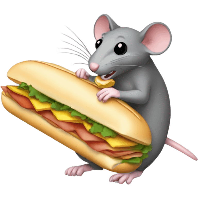 A rat eating a sub emoji