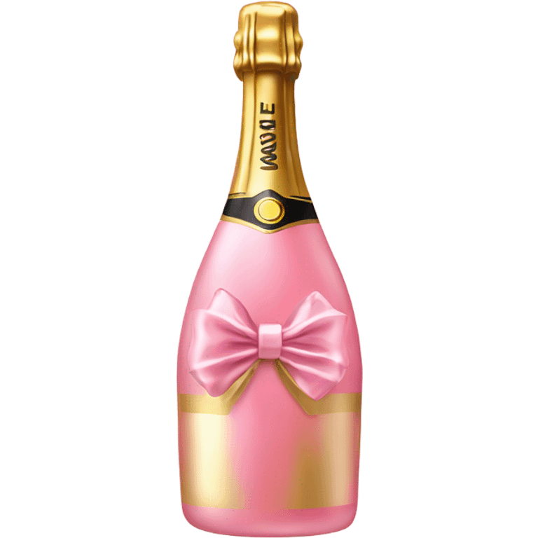 Pink champagne with gold bow emoji