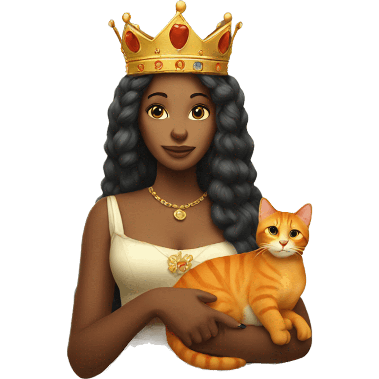 queen holding orange cat emoji