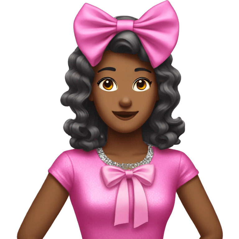 Pink bows disco  emoji