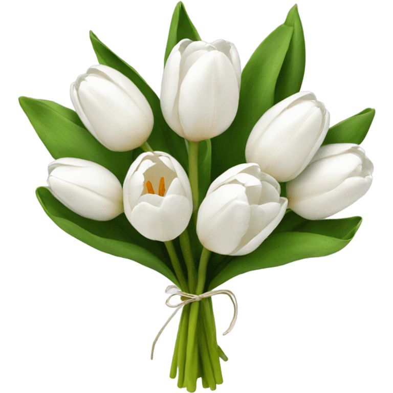 white tulip bouquet  emoji