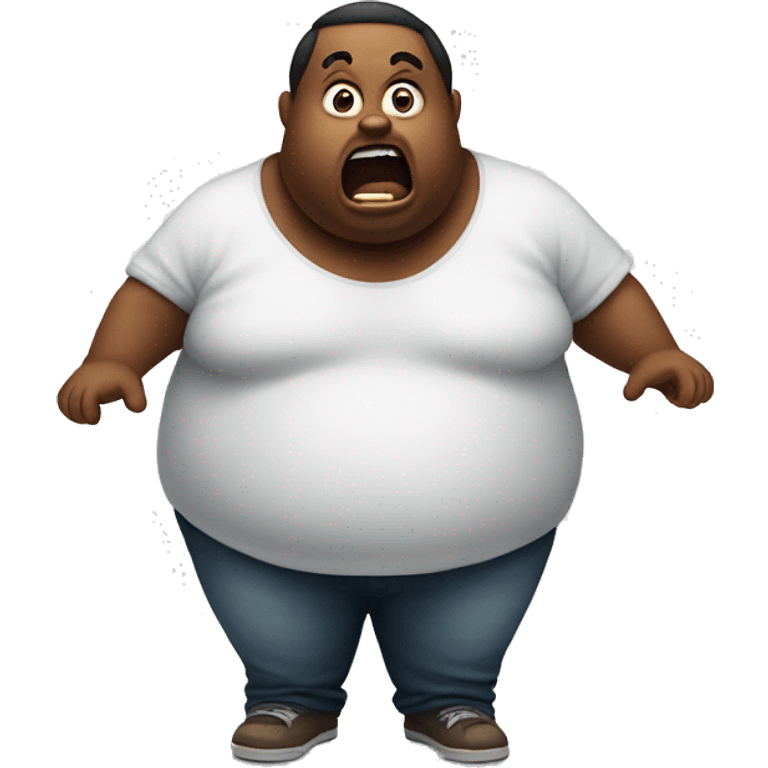 Emoji about a scared and fat person emoji