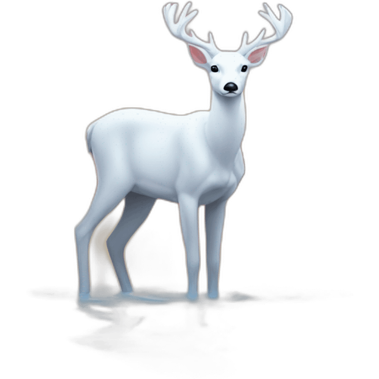 The white deer swimming in sunrise emoji