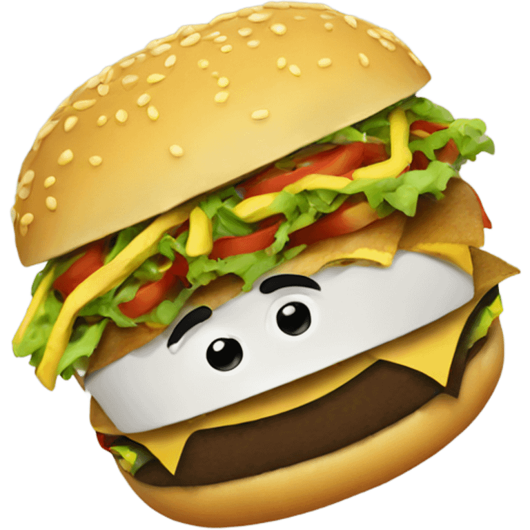 Taco fighting a burger  emoji