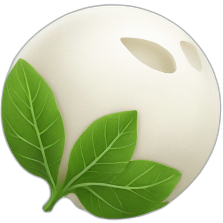 ball of mozarella + leaf emoji