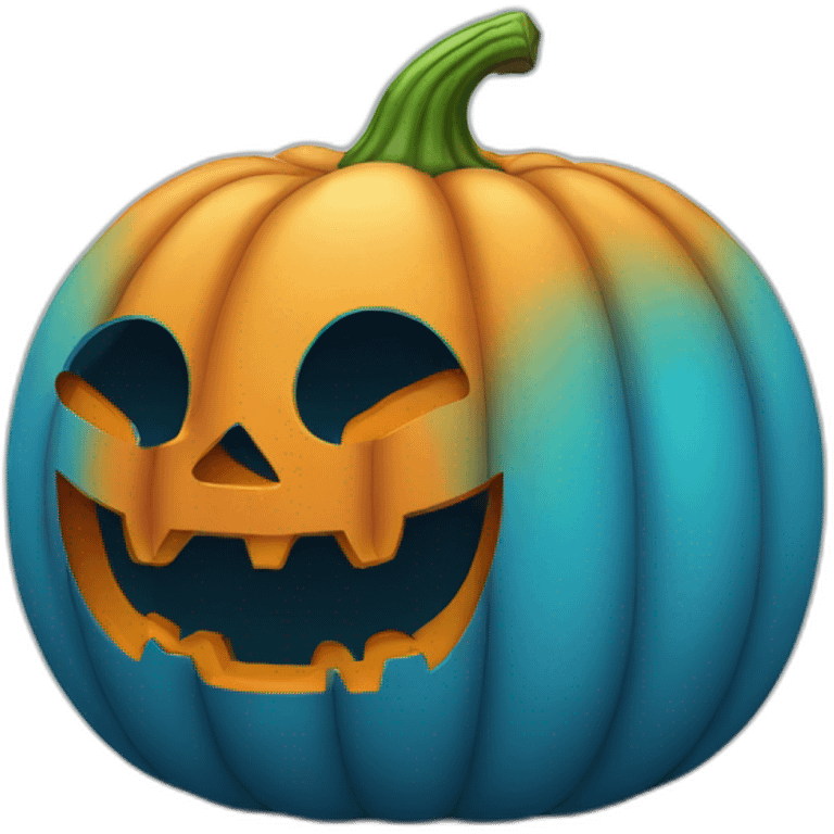 halloween pumpkin blue emoji