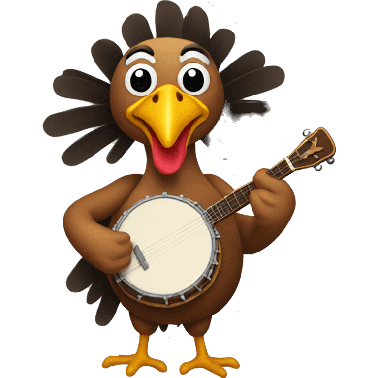 Turkey playing banjo emoji