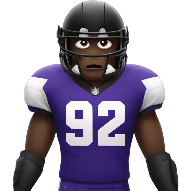 Angry Raven wearing a football jersey with number 92 emoji