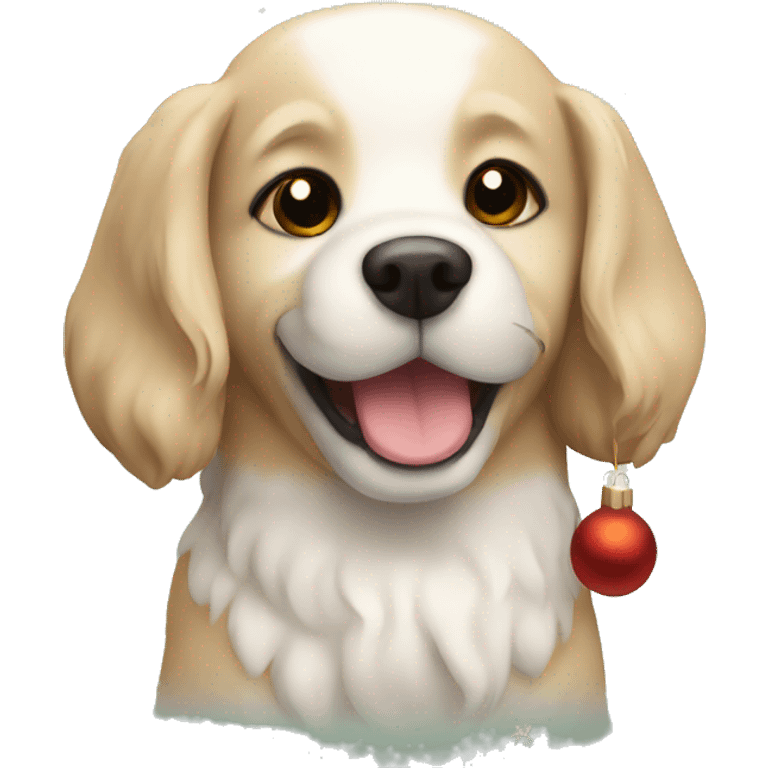 Cute cozy dog Christmas emoji