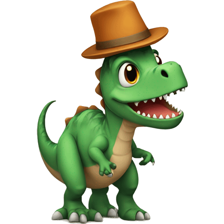 dinosaur with hat emoji