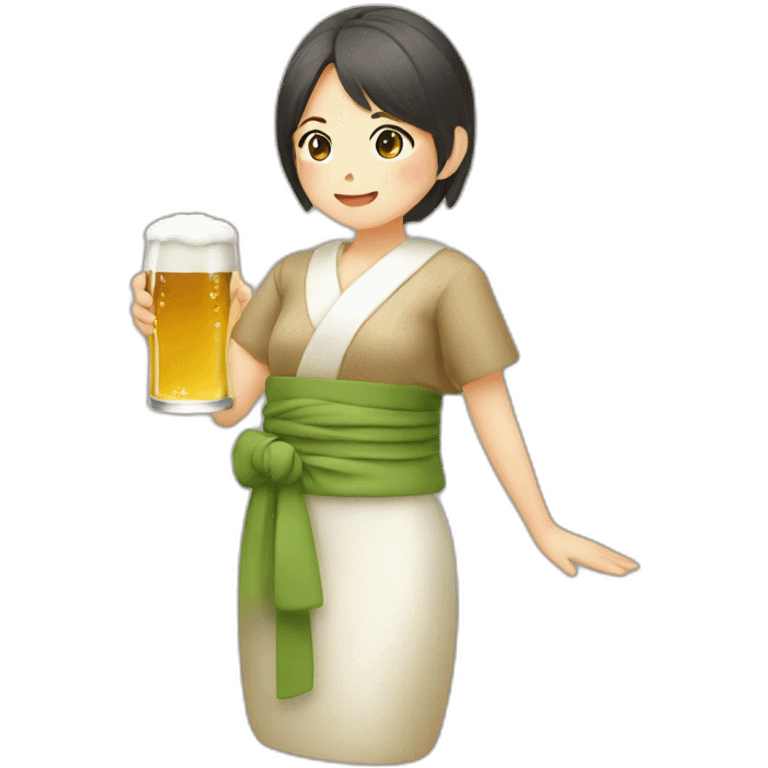 beer woman japanese emoji