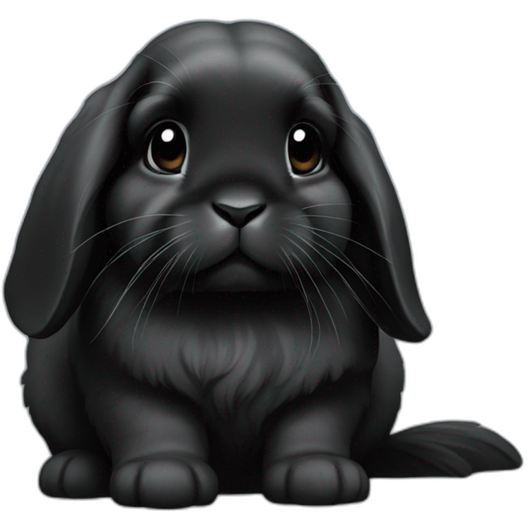 black mini holland lop emoji