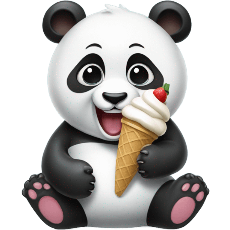 Panda eating ice cream emoji