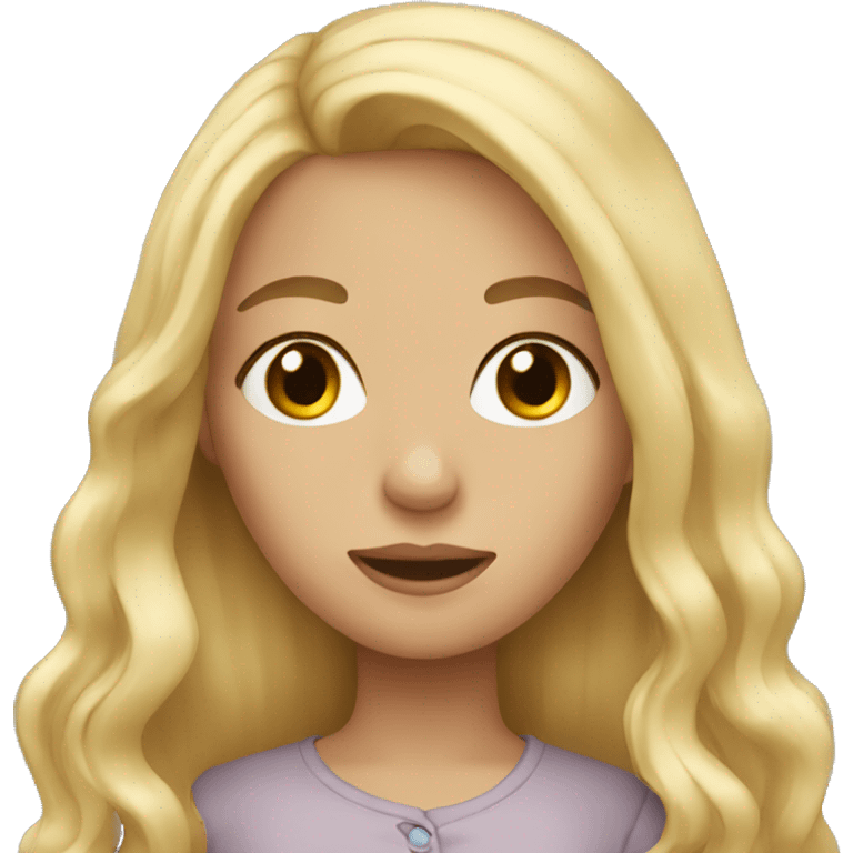 Girl with blonde long hair emoji