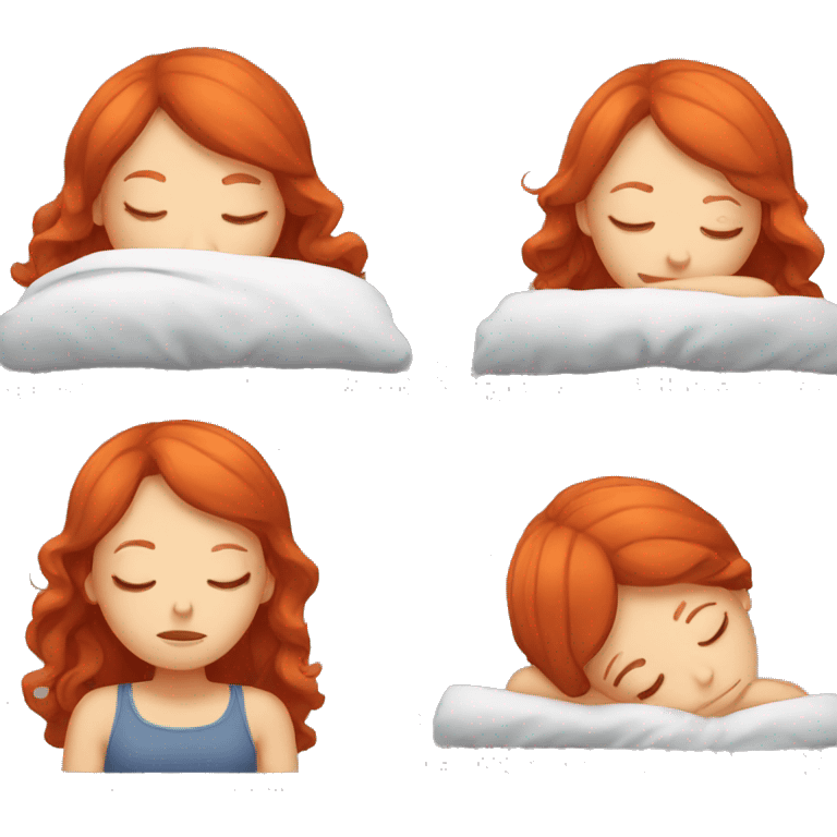 red hair girl sleeping  emoji