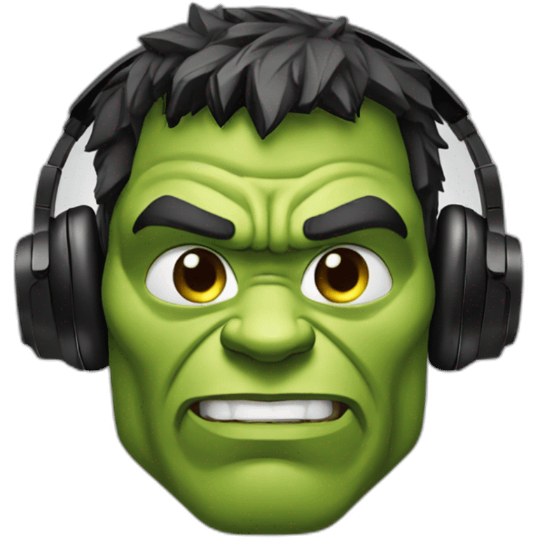 hulk wearing headphones emoji